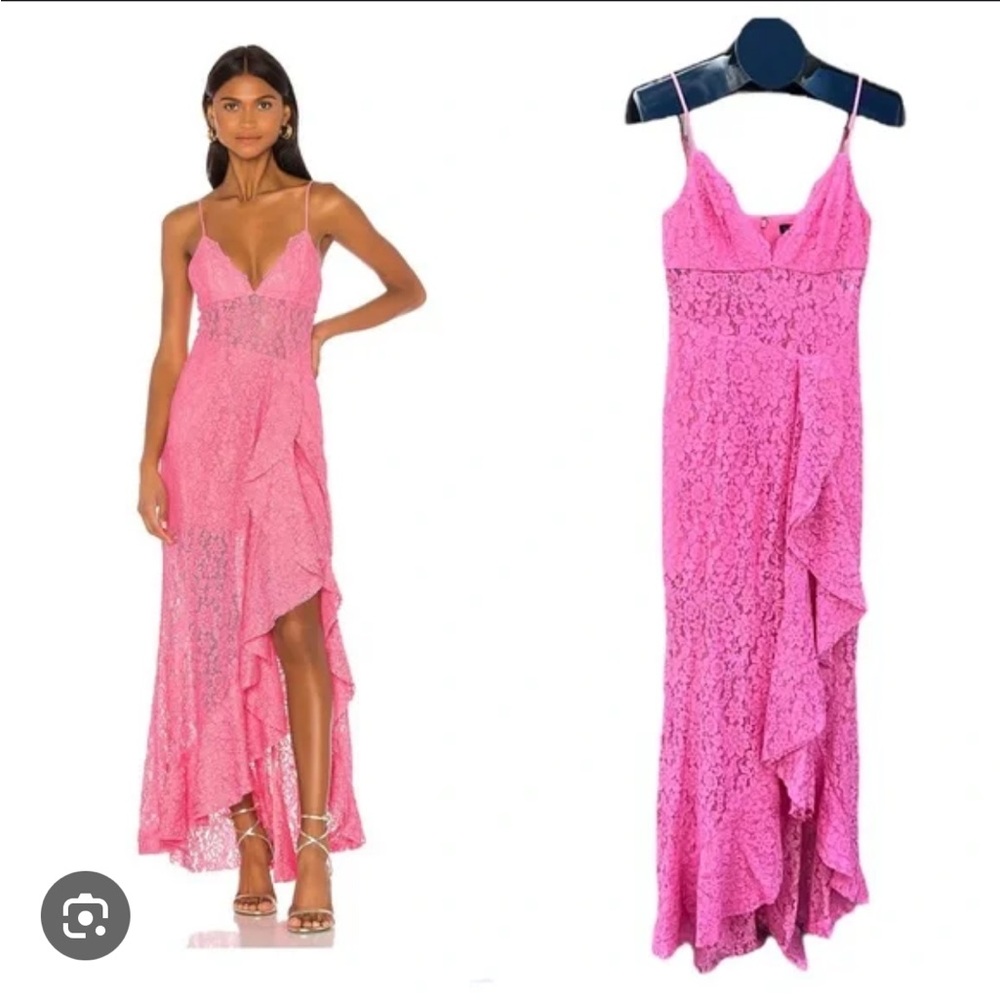 REVOLVE Vibrant Pink Lace Dress